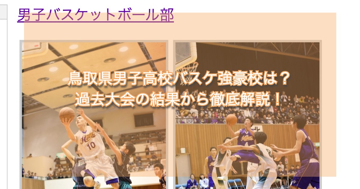 鳥取県男子高校バスケ強豪校は？過去大会の結果から徹底解説！